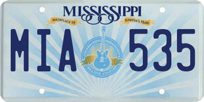 MS license plate MIA535