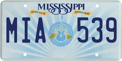 MS license plate MIA539