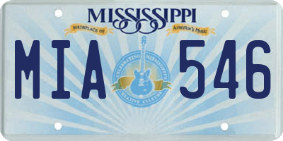 MS license plate MIA546