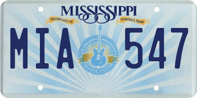 MS license plate MIA547
