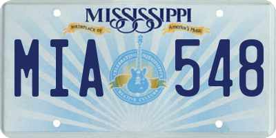 MS license plate MIA548