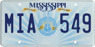 MS license plate MIA549