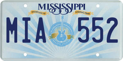 MS license plate MIA552