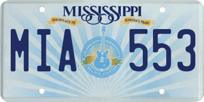 MS license plate MIA553