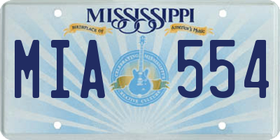 MS license plate MIA554