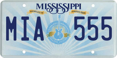 MS license plate MIA555