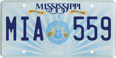 MS license plate MIA559