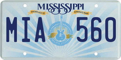 MS license plate MIA560