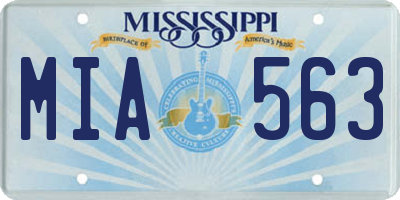 MS license plate MIA563
