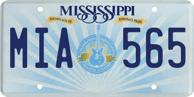 MS license plate MIA565