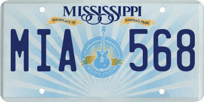 MS license plate MIA568
