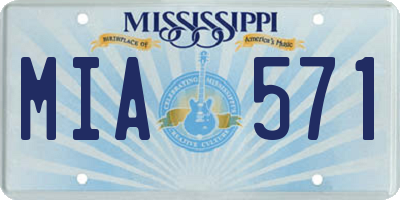 MS license plate MIA571
