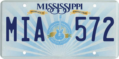 MS license plate MIA572