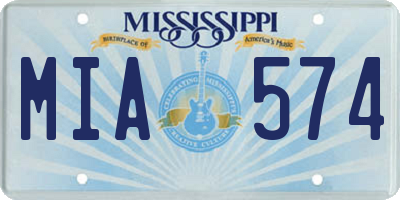 MS license plate MIA574