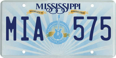 MS license plate MIA575