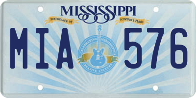 MS license plate MIA576