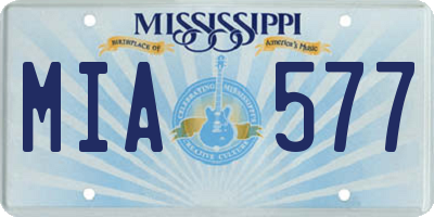 MS license plate MIA577