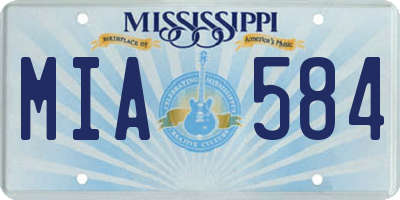 MS license plate MIA584