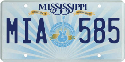 MS license plate MIA585