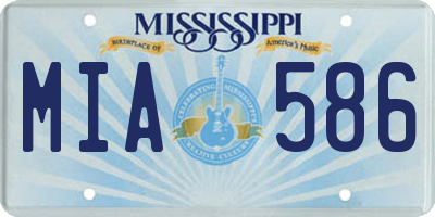 MS license plate MIA586