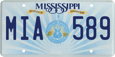 MS license plate MIA589