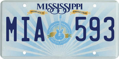 MS license plate MIA593
