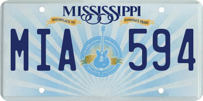 MS license plate MIA594