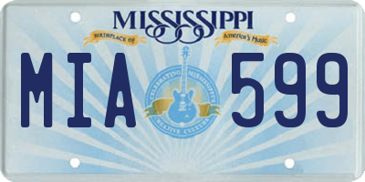 MS license plate MIA599
