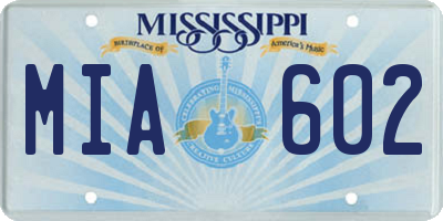 MS license plate MIA602