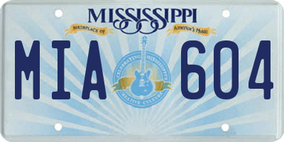 MS license plate MIA604