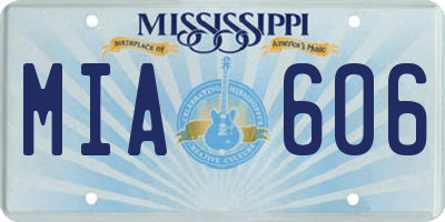 MS license plate MIA606