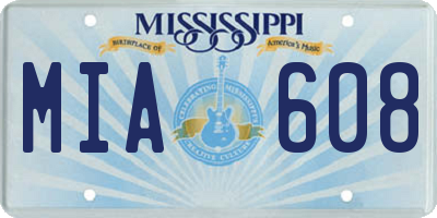 MS license plate MIA608