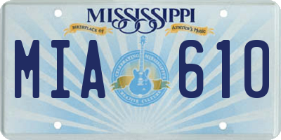 MS license plate MIA610