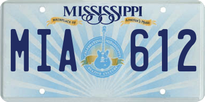 MS license plate MIA612