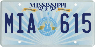 MS license plate MIA615