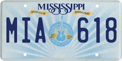 MS license plate MIA618