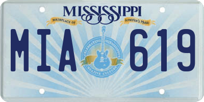 MS license plate MIA619