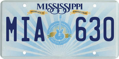 MS license plate MIA630