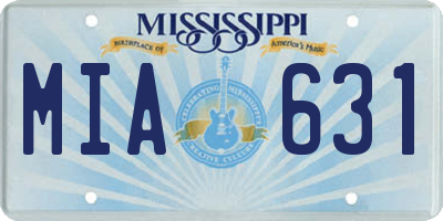 MS license plate MIA631
