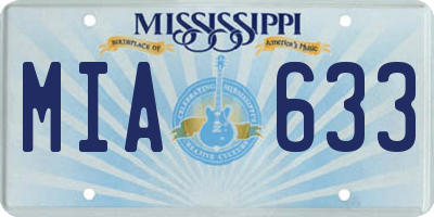 MS license plate MIA633