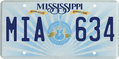 MS license plate MIA634