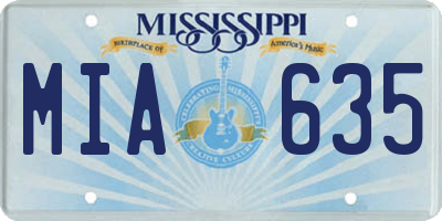 MS license plate MIA635