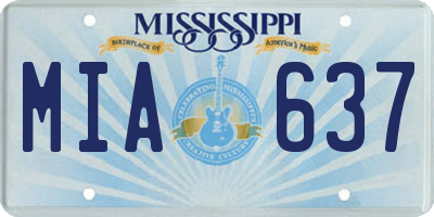 MS license plate MIA637