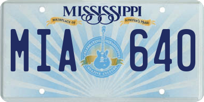 MS license plate MIA640