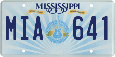 MS license plate MIA641