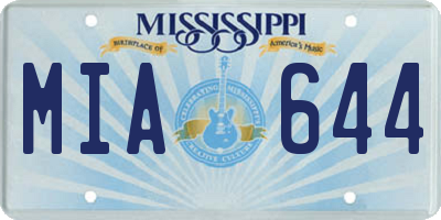 MS license plate MIA644