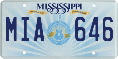 MS license plate MIA646