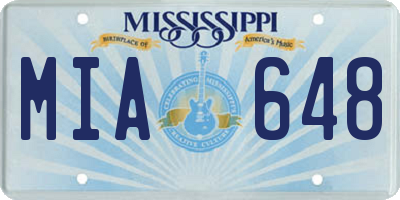 MS license plate MIA648