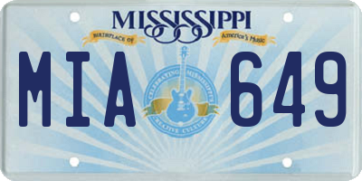 MS license plate MIA649