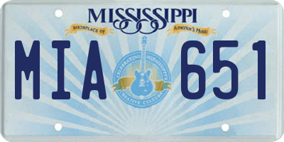MS license plate MIA651